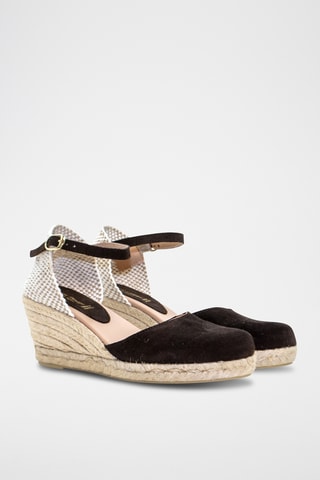 Nubuck Espadrilles met Sleehak Nira - Bruin