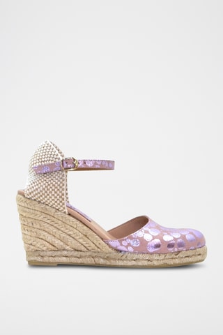 Nubuck Espadrilles met Sleehak Nuria - Fuchsia