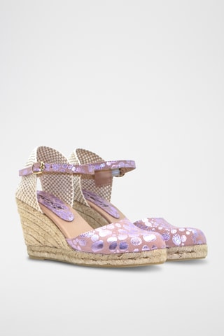 Nubuck Espadrilles met Sleehak Nuria - Fuchsia