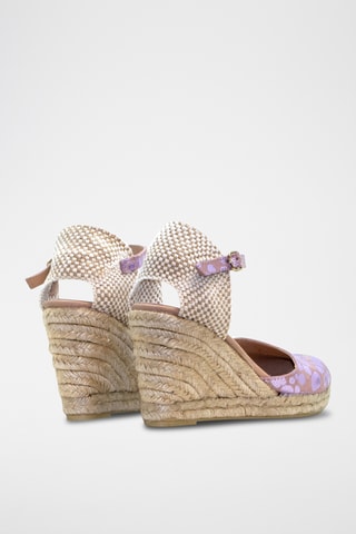 Nubuck Espadrilles met Sleehak Nuria - Fuchsia
