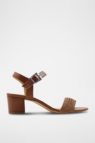 Leren Sandalen met Hak - Bruin