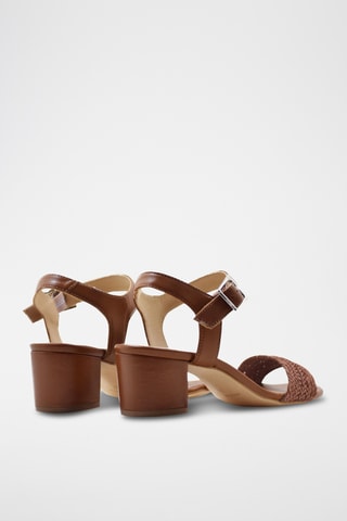 Leren Sandalen met Hak - Bruin