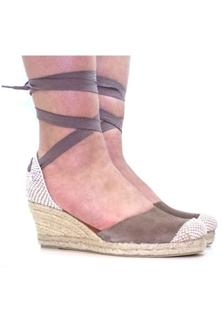 Nubuck Sandalen met Sleehak Martina - Taupe