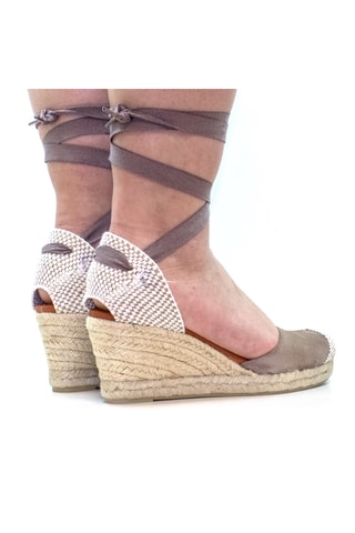 Nubuck Sandalen met Sleehak Martina - Taupe