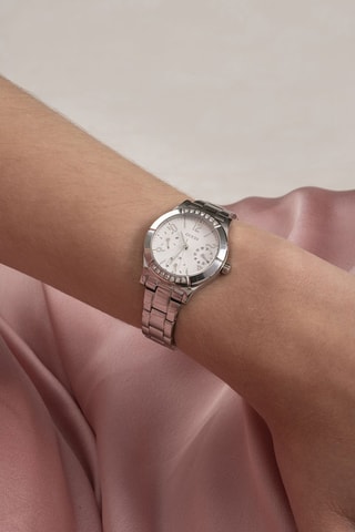 Stalen Quartz Horloge - Zilverkleurig en Wit