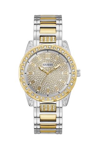 Stalen Quartz Horloge Zilverkleurig en Goudkleurig