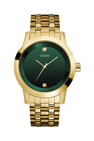 Stalen Quartz Horloge Telescope Goudkleurig en Groen