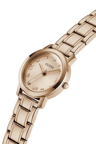 Stalen Quartz Horloge en Diamanten