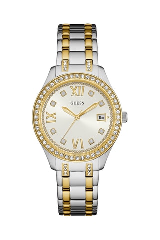 Stalen Quartz Horloge Goudkleurig en Zilverkleurig