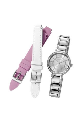 Stalen Quartz Horloge en 2 Leren Horlogebanden