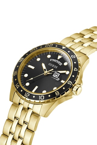 Stalen Quartz Horloge - Goudkleurig en Zwart