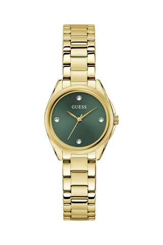 Stalen Quartz Horloge - Goudkleurig en Groen