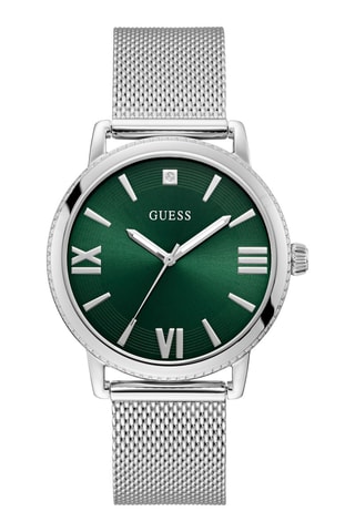 Stalen Quartz Horloge - Zilverkleurig en Groen