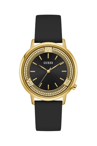 Silicone Quartz Horloge - Zwart en goudkleurig