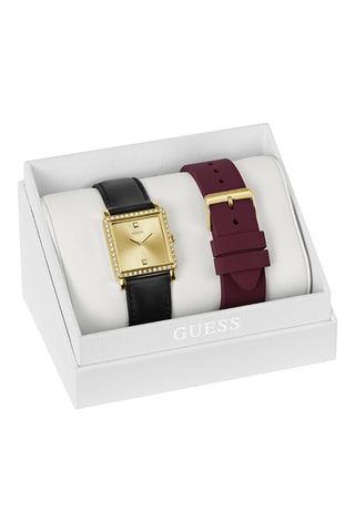 Set Leren en Silicone Quartz Horloge en Horlogeband