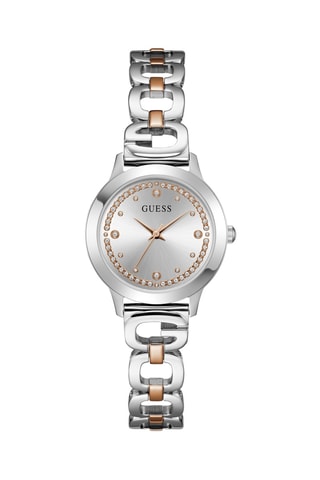 Stalen Quartz Horloge - Zilverkleurig en Roségoudkleurig