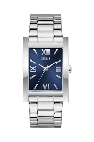 Stalen Quartz Horloge - Zilverkleurig en Blauw