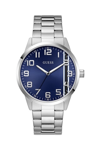 Stalen Quartz Horloge - Zilverkleurig en Blauw