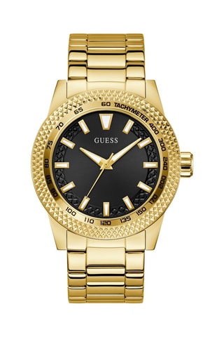 Stalen Quartz Horloge - Tachymeter - Goudkleurig