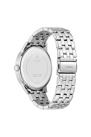 Stalen Quartz Horloge - Zilverkleurig en Blauw