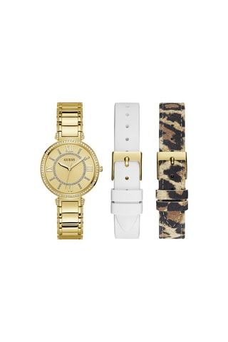 Stalen Quartz Horloge en 2 Leren Horlogebanden