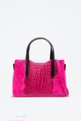 Mala de ombro em couro Fiesole - Fúcsia -  e 