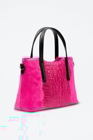 Mala de ombro em couro Fiesole - Fúcsia -  e 