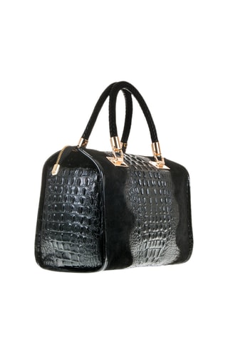 Sac à main en nubuck  Firenze Artegiani - Noir, rose et doré