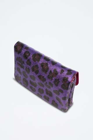 Porte-monnaie en cuir - Noir, rouge et violet