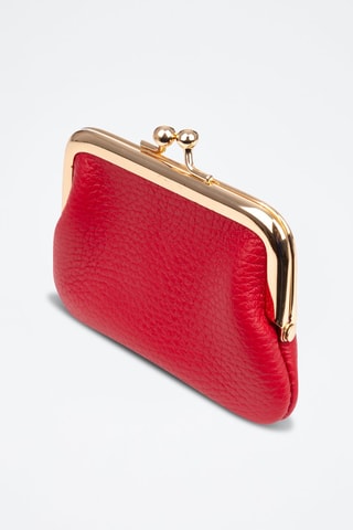 Porte-monnaie en cuir - Rouge et doré