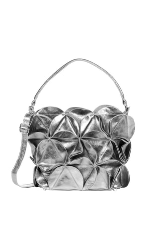 Sac porté épaule en cuir - Argenté