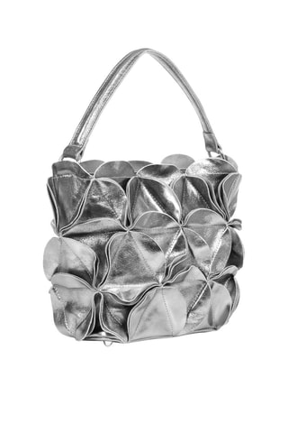 Sac porté épaule en cuir - Argenté