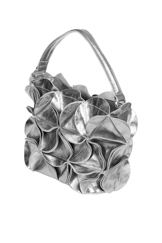 Sac porté épaule en cuir - Argenté