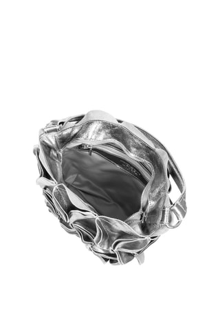 Sac porté épaule en cuir - Argenté