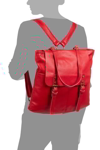 Mochila em couro - Vermelho - Vermelho