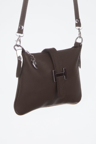 Sac bandoulière en cuir - Marron