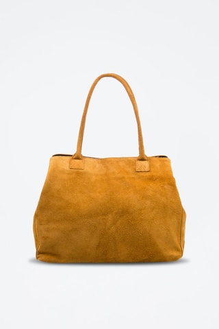 Mala shopper em nobuck Annagrazia - Camel - Castanho