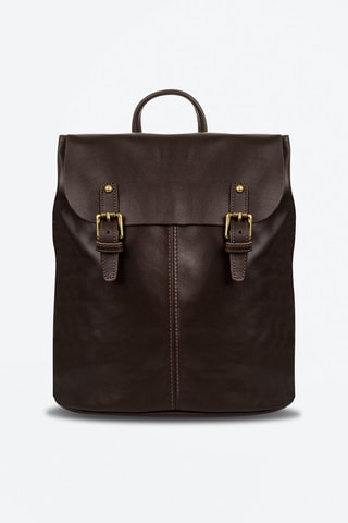 Mochila em couro Castanho-escuro - Firenze Artegiani  - Castanho