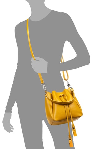 Sac seau en cuir Idea - Jaune