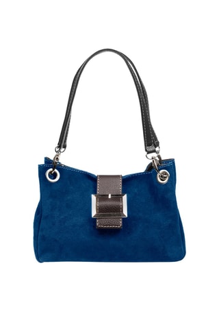 Mala de ombro em nobuck Azul e preto - Azul