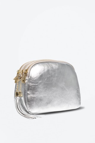 Sac bandoulière en cuir - Argenté
