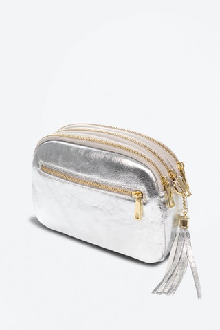 Sac bandoulière en cuir - Argenté