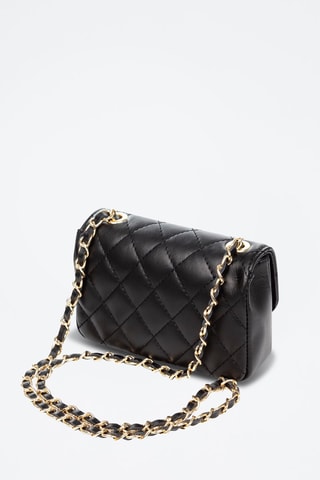 Sac bandoulière en cuir Amaro - Noir et doré