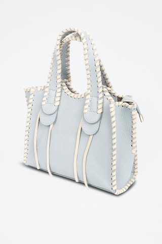 Sac à main en cuir Avio - Blanc et bleu