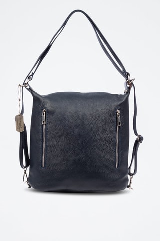 Mochila de couro Bagnoli - Preto - Preto e prateado