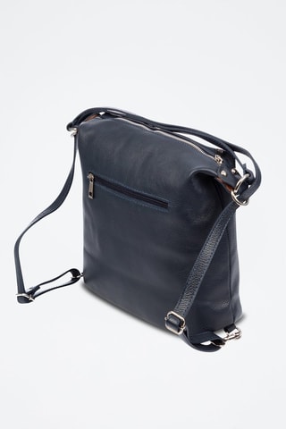 Mochila de couro Bagnoli - Preto - Preto e prateado