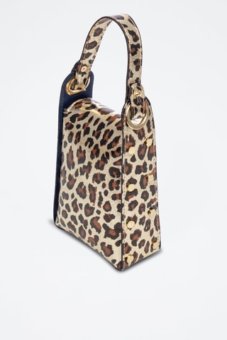 Sac à main en nubuck Alviano - Noir, marron et doré