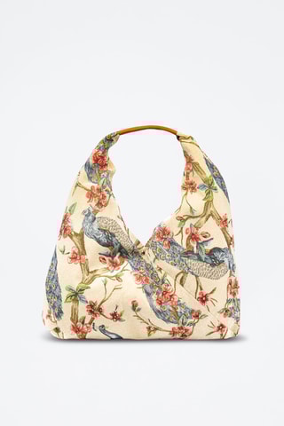 Mala shopper Banzi - Cru - Branco, bege e vermelho