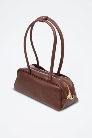 Mala de ombro de couro Baranzate - Castanho-escuro - Castanho