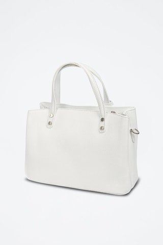 Sac à main en cuir - Blanc, doré et argenté